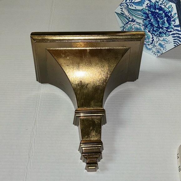 Vintage 1996 Home Interior MCM Wall Shelf Gold  Hollywood Regency Made in USA - Picture 1 of 5
